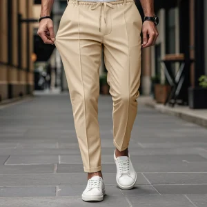 Men's Solid-Color High-Quality Straight-Leg Trousers The New Summer Style Is Fashionable And Comfortable Suitable For Daily Wear